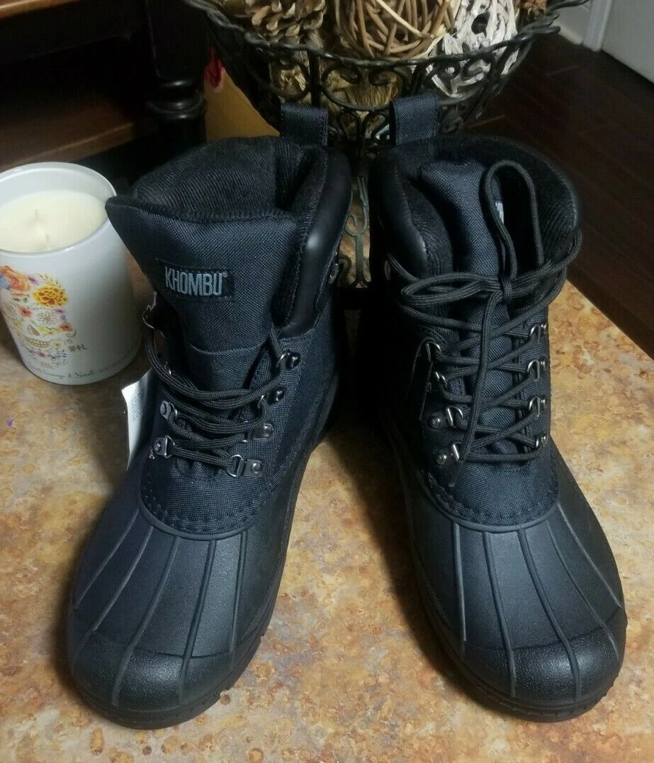 MEN'S KHOMBU COLD RATED GLACIER BOOTS, BLACK, LACE UP, SIZE 12 NWOB