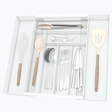 Silverware Organizer Metal Mesh, Large Drawer Organizer, Utensil Cutlery Tray...