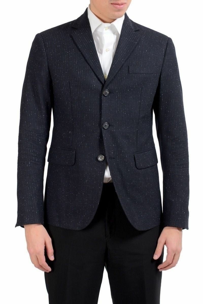 Dsquared2 Шерстяной шелковый черный блейзер на трех пуговицах Мужское спортивное пальто US 38 IT 48 73590₽