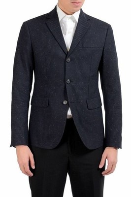 Dsquared2 Wool Silk Black Three Button Blazer Men's Sport Coat US 38 IT 48