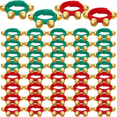 48 Pcs Christmas Jingle Bells Musical Wrist Band Shaking Ankle Bells Adjustab...
