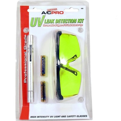 All-in-One UV Leak Detection Kit: Pen Light, Safety Goggles & Batteries Included