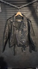 Herren US Lederjacke Biker schwarz Echtleder US48 DE58 wattiert Gayman Motorrad