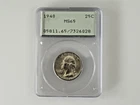 1940 Washington Silver Quarter MS65 25C 90% Silver Old Small Slab Holder