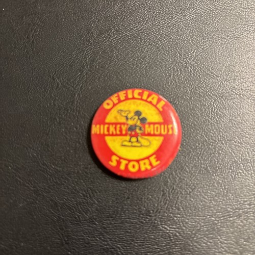 Vintage Official Mickey Mouse Store Pinback Button Kay Kamen Disney 1.25"