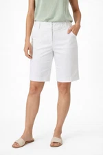Dana Buchman Signature Women Bermuda Shorts White Cotton Stretch Size 8