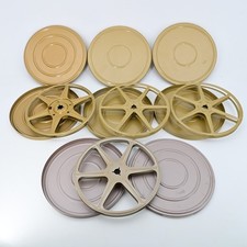 Vintage Dual 8 8mm 400ft Empty Movie Film Reel Can Lot Compco Scheker 4pc