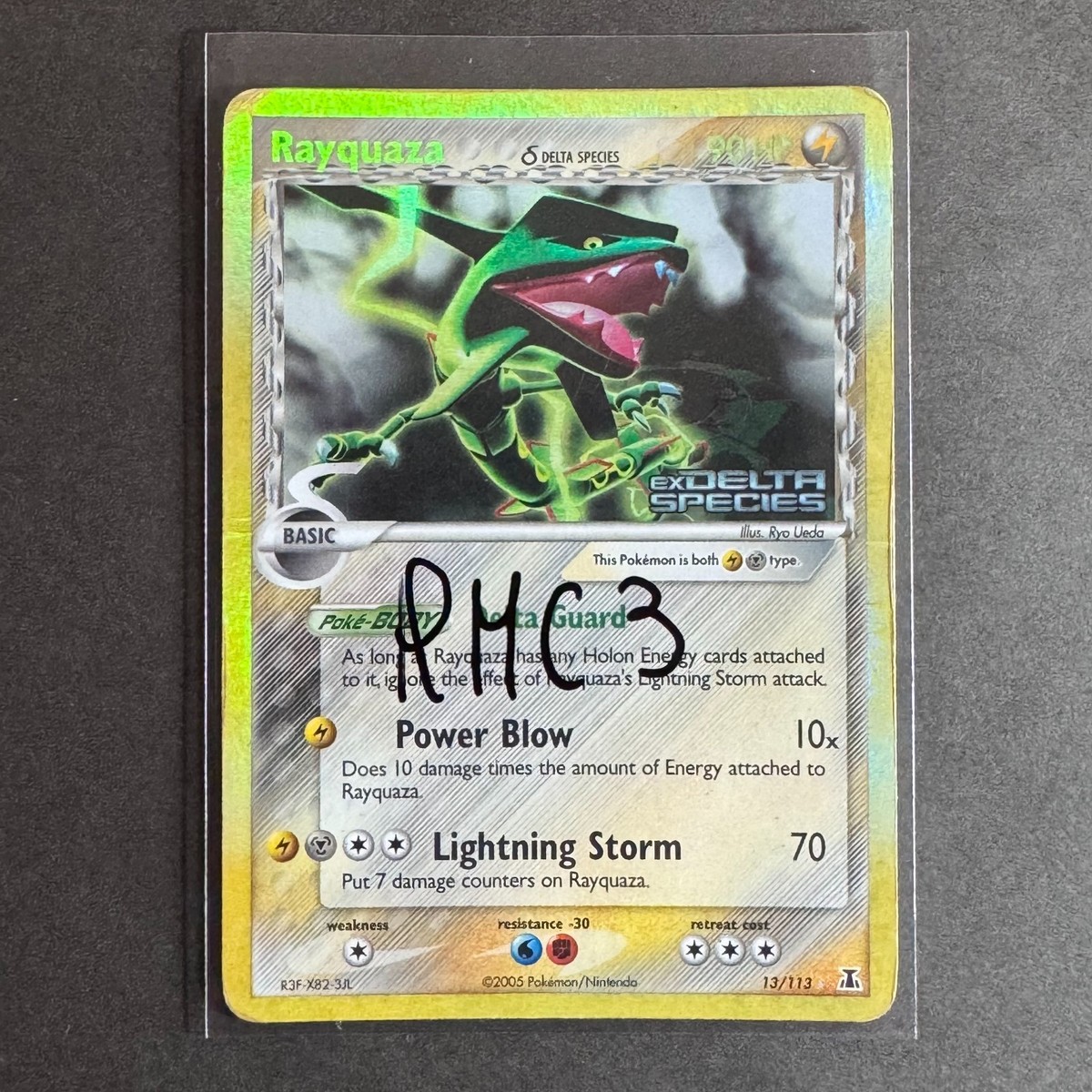 Pokemon Rayquaza Reverse Holo Stamped Ex Delta Species Card 13/113