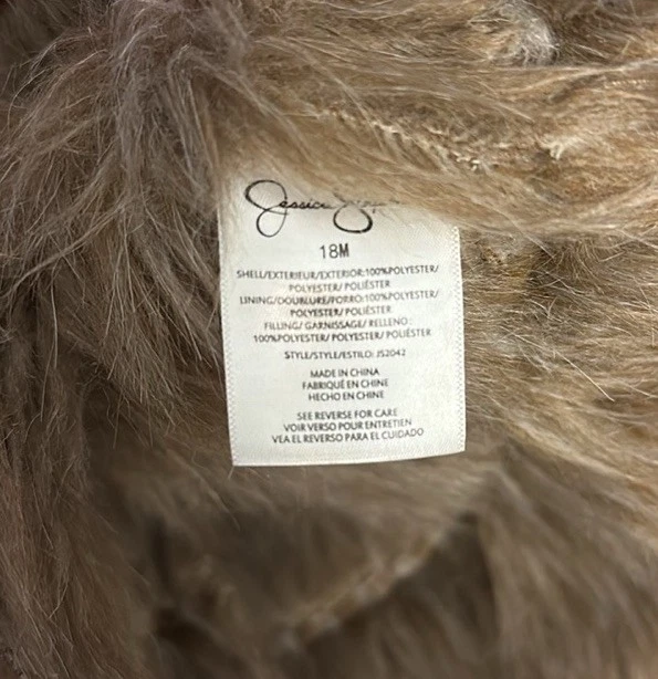 Jessica Simpson Toddler Girls Faux Fur Vest Size 18 Months - Image 4 of 4