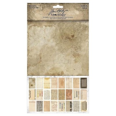 Tim Holtz Idea-ology 6''x10'' Kulissen doppelseitiger Cardstock 24 Stück - Band #4