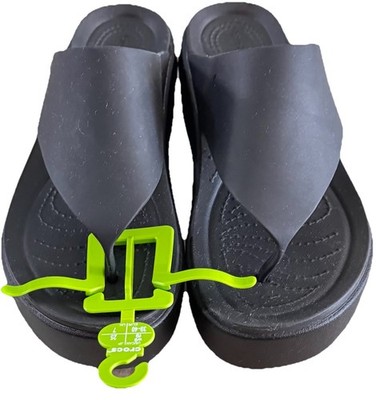 Crocs LiteRide Brooklyn Flip Flops Black Wedge Platform  display picture 1