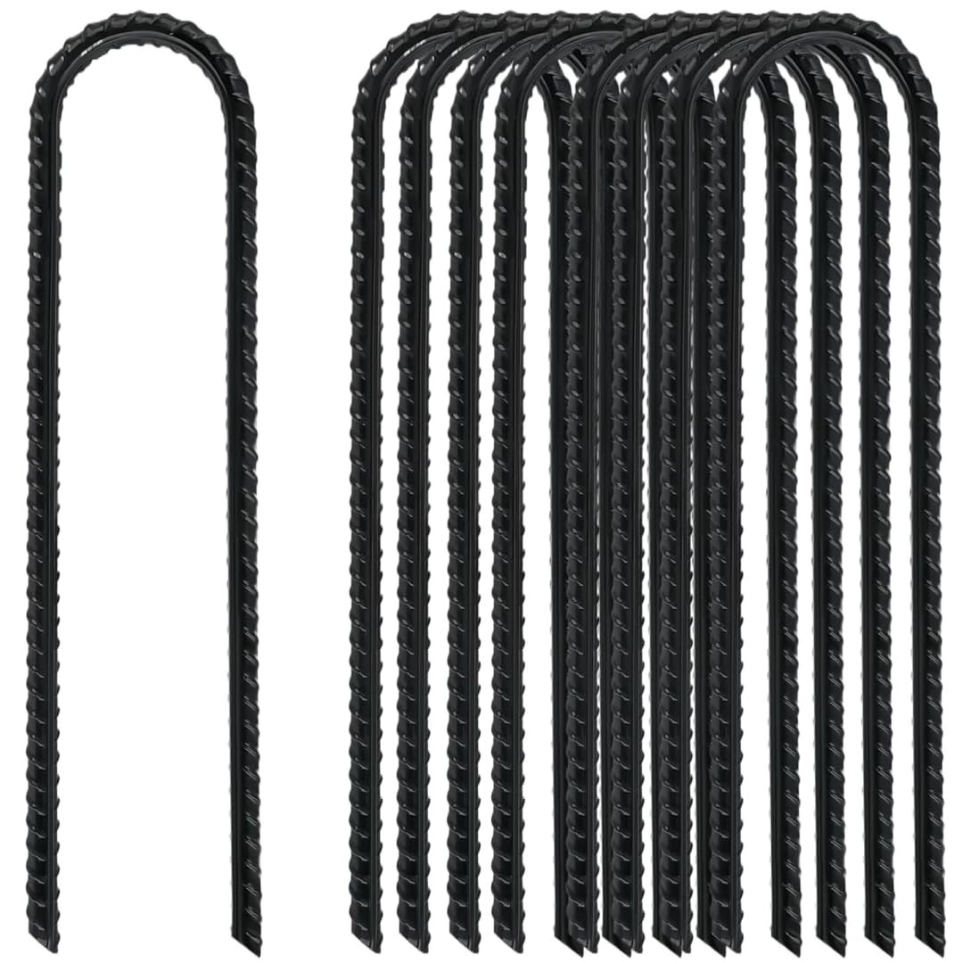 Piquets de tente sol en U en acier galvanisé anticorrosion de 30cm - 8pcs