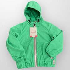HUNTER Original Packable Shell Element Green Hooded Jacket Kids size Age 5-6 New