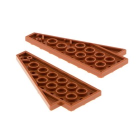 2x Lego Wing Plate 8x4 Dark Orange Right Left 3933a 3934a