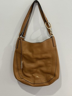 Vince Camuto VV-Mell-To Tigerwood Caramel Leather 3 Part Hobo Shoulder Bag  A+43