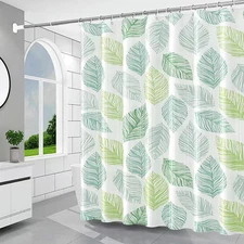 Shower Curtain Liner, 4G PEVA Banana Leaves Shower Liner, Plastic Waterproof Sho