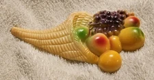Vintage Bakery 6" Thanksgiving CORNUCOPIA Cake Topper Made In Hong Kong