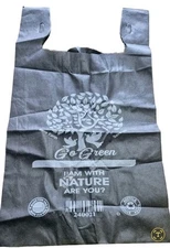 1/6 Non-Woven Reusable Fabric T-Shirt Grocery Bag Tote Go Green 100 bags bulk