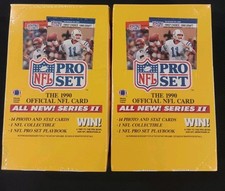 1990 PRO SET (2) FOOTBALL SERIES 2 HOBBY BOXES FACTORY SEALED