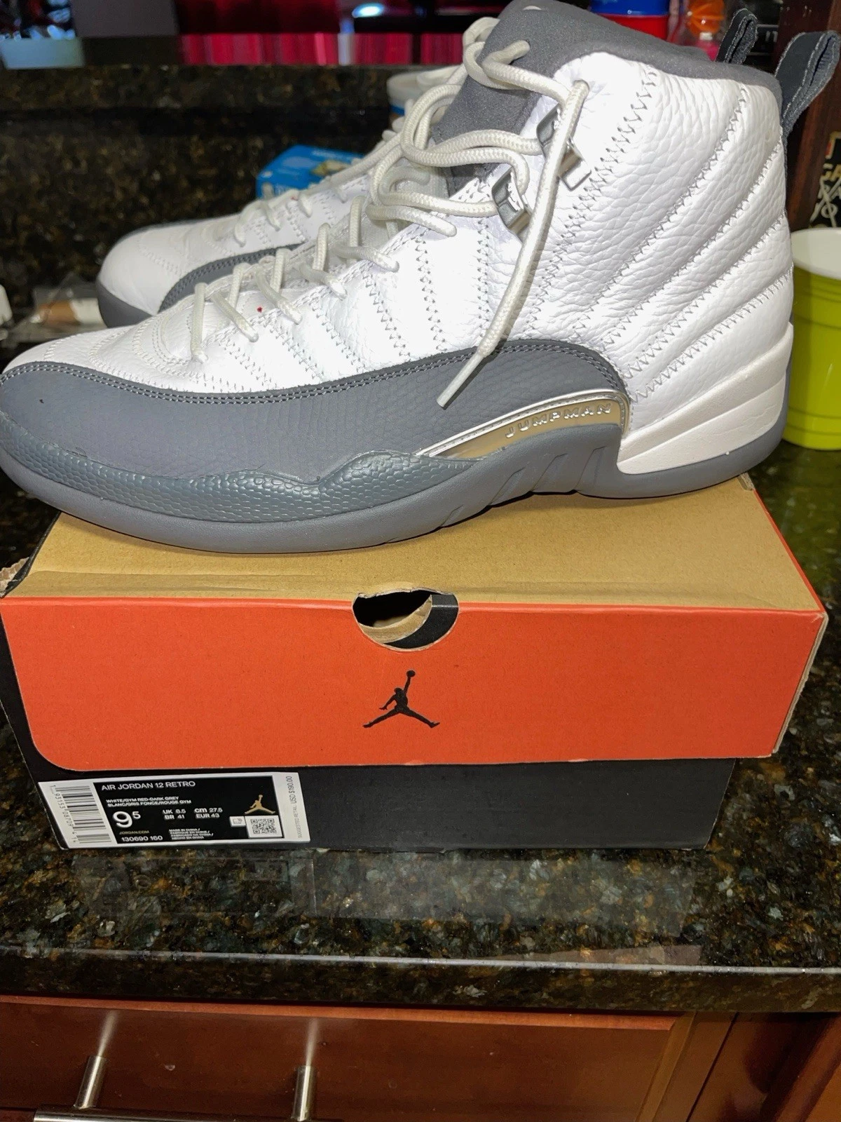 Nike Air Jordan 12 retrò grigio scuro taglia 9 5 130690 190