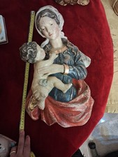 MADONNA CON BAMBINO IN LEGNO POLICROMATO ANTICA