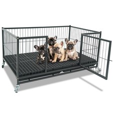 Homey Pet 43 Inch Puppy Playpen, Heavy Duty Metal Dog Whelping Box for Puppies