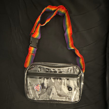 Clear Small Women s Crossbody Bag, Rainbow Adjustable Detachable Strap, Zip