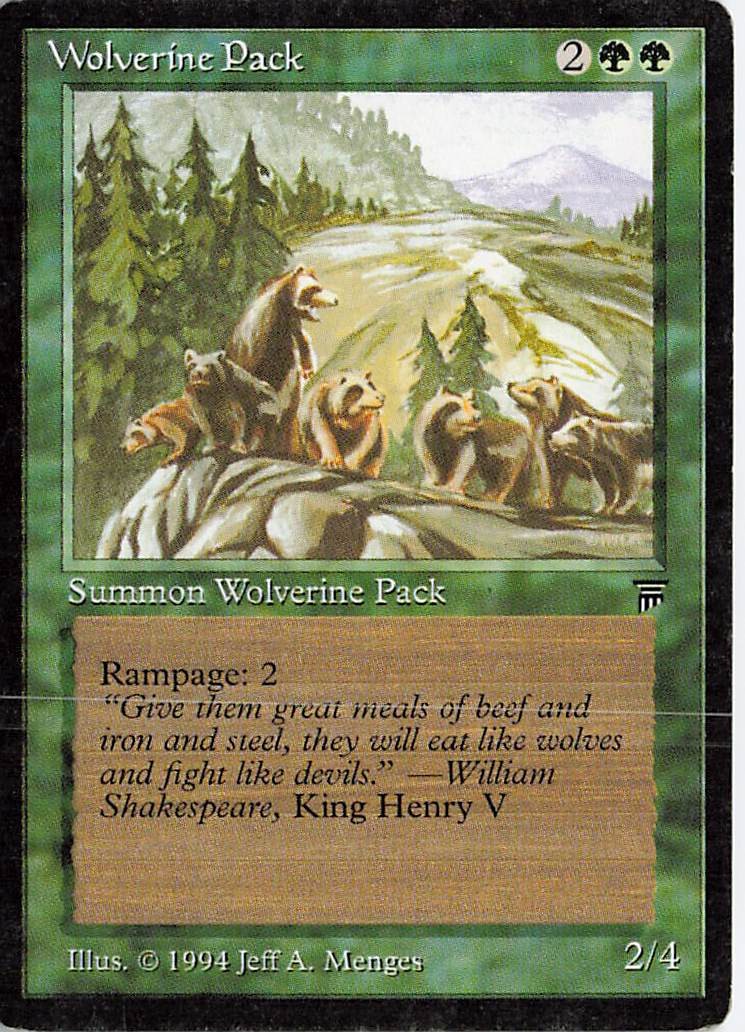 Wolverine Pack Common Legends Magic: The Gathering Lightly Played