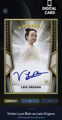 1cc Leia Organa Signatures Gold Frame Masterwork 25 Topps Star Wars Card Trader