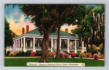 Biloxi MS-Mississippi, Beauvoir, Home of Jefferson Davis, Vintage Postcard