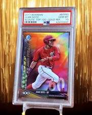 Juan Soto Gold Refractor RC /50 PSA 10 2017 Bowman Chrome Scouts Top 100 Rookie