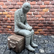 World War 2 German Sitting POW Toy Soldier Military Resin 1/32 Scale WW2 Figure