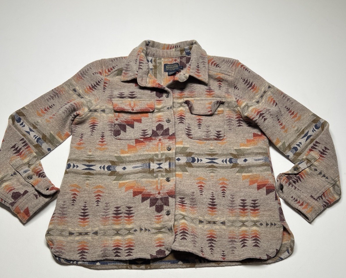 Pendleton Wool Shacket Shirt Button Up Aztec Wome… - image 2