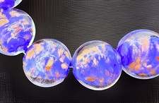 Discontinued Bead Treasures Lampwork Focal Beads 22mm Cobalt Blue Qty:9