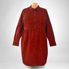 NINE WEST Burnt Henna Fine Wale Corduroy Dress, NEW! Size XXL
