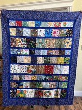 Vintage Handmade Baby/Lap/Throw/Quilt, Patchwork, Primary Tones