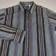 Vintage Wrangler Shirt Mens 16.5 35 Western Pearl Snap Cowboy Cut Made In USA