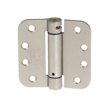 Self Closing Door Hinges, 2 Pack, Satin Nickel - 4x4 Inch Interior Spring Hinges