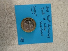 UK £2 Two Pounds Coin 2016 William Shakespeare Comedy Uncertified