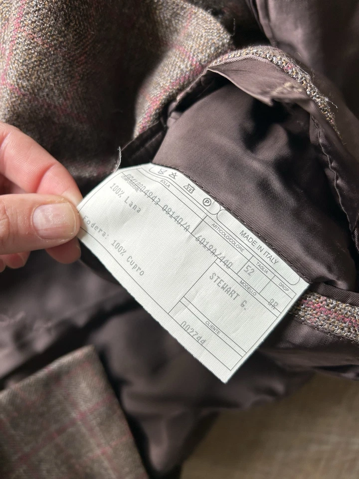 Blazer Abrigo Deportivo ISAIA Napoli Stewart G Hombres 52 EE. UU. 42 Lana Cuadros Diseñador Italia Foto 3 de 4