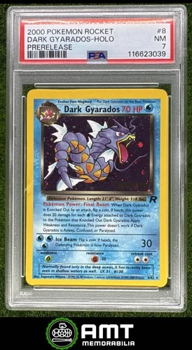 Dark Gyarados Holo PSA 7 2000 Pokemon Team Rocket #8/82 3039 Prerelease
