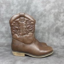 Cat  Jack Brown Poly Cowgirl Boots size 11 Toddler Lined Side Zipper