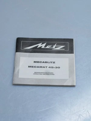 Metz Bedienungsanleitung Anleitung für Mecablitz Mecamat 45-30 - gebraucht - Bild 1 von 2