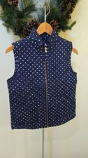 J CREW Crewcuts Polka Dot Vest NWT Girls Youth Kids 12 Navy with White