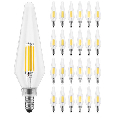 Luxrite E12 Candelabra LED Light Bulbs 60 Watt Equivalent, 2700K Warm White,...