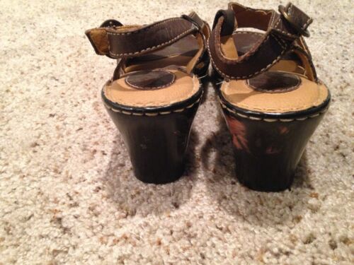 Womens b.o.c. Born Brown Leather Heeled Sandal Shoe Size 9 Medium 40.5 bc6080 - Picture 4 of 11