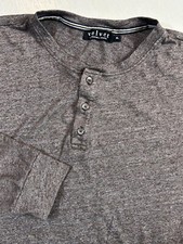 VELVET Graham Spencer Men’s XL Maroon Granite Cozy Jersey Henley Shirt USA Made