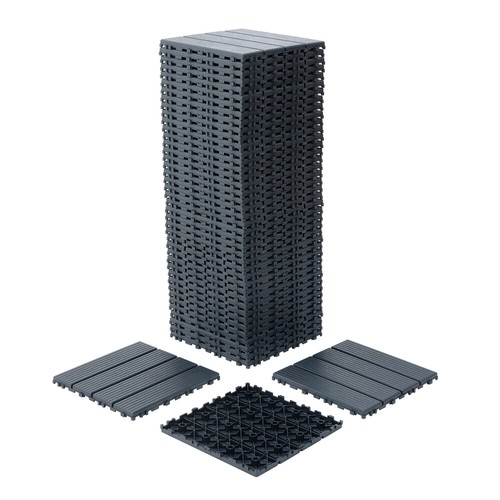 Waterproof Plastic Deck Tiles 44pc – 12x12" for Patio, Poolside & Backyard - Picture 7 of 14