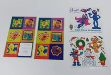 Vtg Sheets Sesame Street Elmo Cookie Monster Big Bird Bert Scrapbook Stickers 02