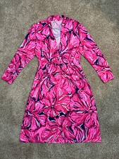 lilly pulitzer dress Alexandra 3/4 Sleeve Bright Flirty Navy Pink Small